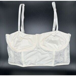 Pins and Needles White Lace Bustier Crop Top Bralette Medium